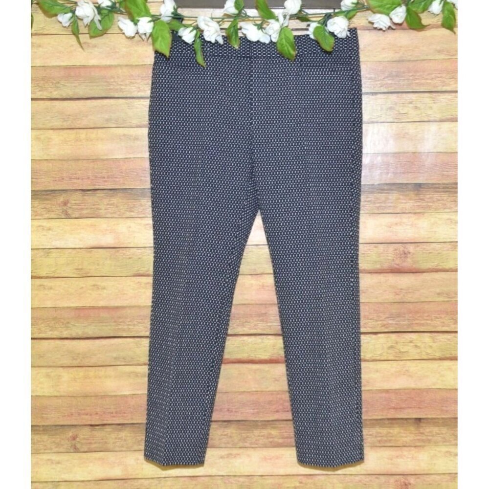 Banana Republic Black White Sloan Pants Size 6 Short Ankle Stretch Trousers
